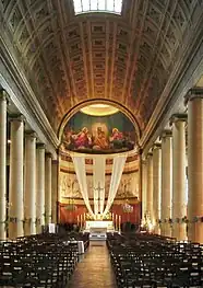 Interior of the church, facing the choir