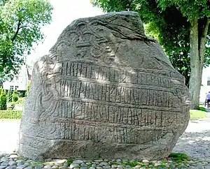 The Jelling stones which triggered the great runestone trend in Scandinavia[according to whom?]