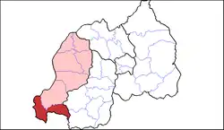 Shown within Western Province and Rwanda