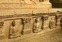 Small decorated stupas in Tapa Shotor.