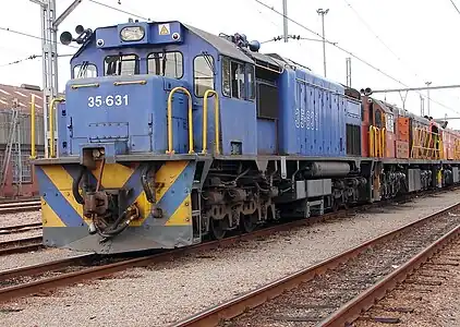 No. 35-631 in Spoornet blue with outline numbers, Capital Park, 1 October 2009