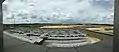 Panoramic view of the park-and-ride facility next to the station