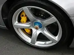 Magnesium alloy wheel on a Porsche Carrera GT