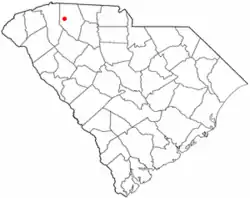 Location of Reidville, South Carolina