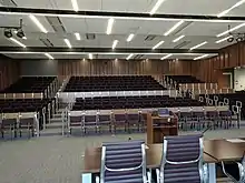 The moot courtroom of the S.J. Quinney College of Law.