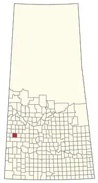 Location of the RM of Oakdale No. 320 in Saskatchewan