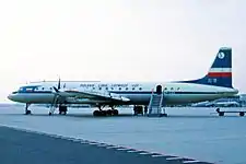 SP-LSB, an Ilyushin IL-18V in the pre-1970s livery.