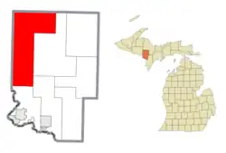 Location within Dickinson County