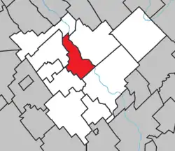 Location within Beauce-Centre RCM.