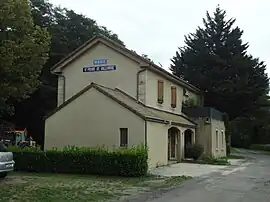 The town hall of Saint-Privat-de-Vallongue, in the former railway station building