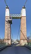 The suspension bridge over the Agout.