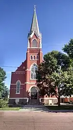 Saints Peter & Paul Catholic Church on 1st Street in Dimock, SD.