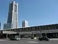 Sakuragicho Station with Yokohama Landmark Tower in the background, April 2007