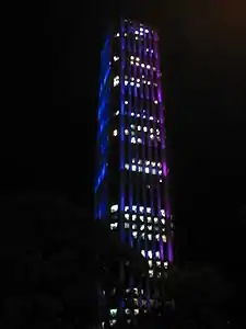 Torre Colpatria at night