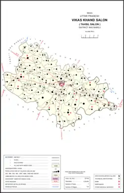 Map showing Fatehabad (#486) in Salon CD block