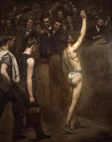 Addison Gallery of American ArtSalutat by Eakins (1898). Murray is the man applauding at far right, with Benjamin Eakins (the artist's father) behind him.