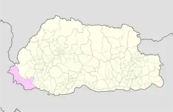 Location of Samtse Gewog