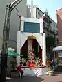 A San Gennaro shrine in the courtyard of the Most Precious Blood Church