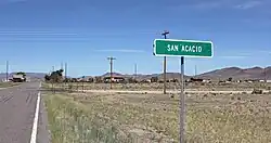 Entering San Acacio from the east on State Highway 142.