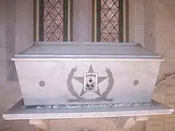 Cathedral of San Fernando sarcophagus with images of Travis, Bowie and Crockett