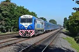 A CSR SDD7 train on the San Martín Line