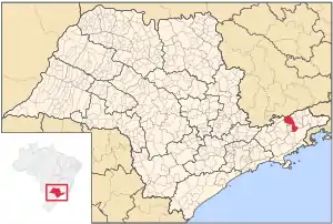 Location of Guaratinguetá in São Paulo state