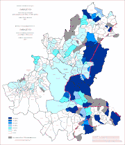 Share of Serbs in Sarajevo by settlements 2013