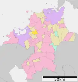 Location of Sasaguri in Fukuoka Prefecture