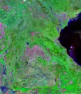 Satellite image of Laos