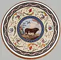 Table top with a bull by Pompeo Savini, ca. 1788