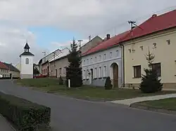 Main street with a belfry