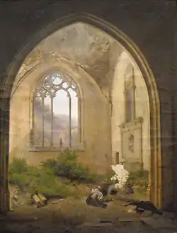 Scene in a ruined chapel, Lyon