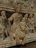 Detail; Siddharta rides out of the main plane of the relief, Gandhara