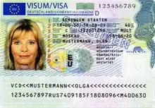 A Schengen visa(German version)