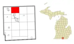 Location within Hillsdale County