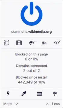 uBlock Origin pop-up interface as of version 1.27.6