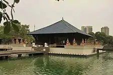 Main hall with Bodhi Tree in background