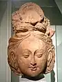 Serindian head, 6th-7th century terracotta, Tumshuq (Xinjiang)