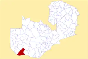 District location in Zambia