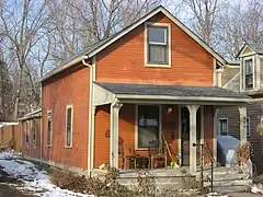 A single shotgun house in Bloomington, Indiana