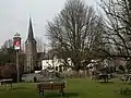 Village Gren, parish church beyond