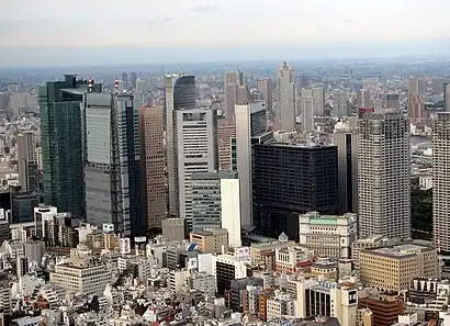 The skyscrapers of Shiodome in Minato Ward