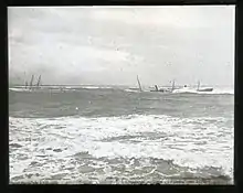 Shipwrecks Regent Murray, Wendouree and Lindus, Newcastle Harbour, NSW, 1899