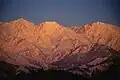 Mt. Shirouma and Mt. Korenge in winter, seen from Hakuba, Nagano