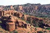 Canyon in the Sierra de las Quijadas.