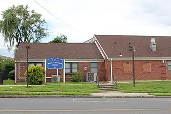 Sign for the Ruth L. Bennett Homes public housing development