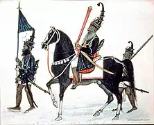 A Sikh Akali-Nihang Sardar, holding a Khanda.