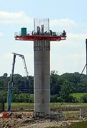 Coal silo construction using radius concrete formwork