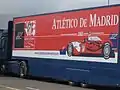 The Atlético de Madrid team truck in Silverstone Circuit's paddock (2010)