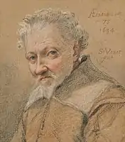 Portrait of a Man Aged 75 (1634), chalk, pastel and ink on paper, private collection